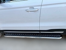 Пороги с накладным листом d53 мм для Belgee X70 I