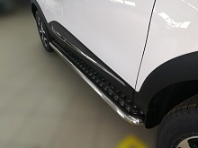 Пороги с накладным листом d53 мм для Renault Kaptur I