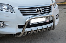 Защита переднего бампера скоба низкая+зубья d53/42 мм для Toyota RAV4 III (XA30) Рестайлинг