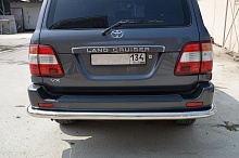 Защита заднего бампера угловая большая d76 мм для Toyota Land Cruiser 100 Series