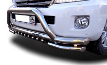 Защита переднего бампера зубья+скоба d76/60/42 мм для Toyota Land Cruiser 200 Series Рестайлинг 1