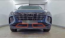 Зимняя заглушка радиатора к съемной сетке низ с датчиком АСС 2 части (короткая база) для Hyundai Tucson IV