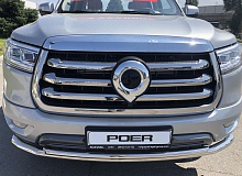 Защита переднего бампера двойная d60/42 мм для Great Wall Poer I