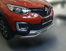 Защита переднего бампера двойная d60/42 мм для Renault Kaptur I