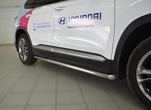 Пороги труба d60 мм для Hyundai Santa Fe IV
