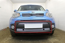 Защитная сетка радиатора низ 2 части с парктроником для Kia Soul II Рестайлинг