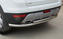 Защита заднего бампера двойная d60/42 мм для Geely Atlas I