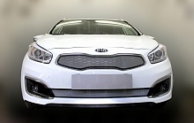 Комплект сеток chrome верх (Luxe, Prestige, Premium) и низ для Kia Ceed II Рестайлинг