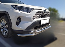 Защита переднего бампера двойная с двумя подгибами d60/42 мм для Toyota RAV4 V (XA50)