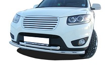 Защита переднего бампера двойная d60/42 мм для Hyundai Santa Fe II Рестайлинг