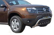 Защита переднего бампера скоба низкая+зубья d53/42 мм для Renault Duster I