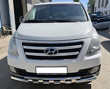 Защита переднего бампера двойная с перемычками d60/42 мм для Hyundai Grand Starex I Рестайлинг