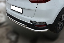 Защита заднего бампера угловая большая двойная d60/42 мм для Kia Sportage IV Рестайлинг