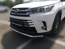 Защита переднего бампера d60 мм для Toyota Highlander III (U50) Рестайлинг