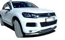 Защита переднего бампера двойная d60/60 мм для Volkswagen Touareg II