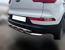 Защита заднего бампера двойная с перемычками d60/42 мм для Kia Sportage III