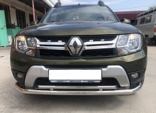 Защита переднего бампера двойная с двумя подгибами d60/42 мм для Renault Duster I Рестайлинг