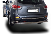 Защита заднего бампера угловая двойная большая d76/42 мм для Nissan Pathfinder IV