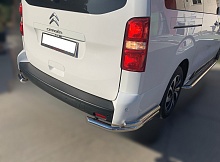 Защита заднего бампера угловая двойная d60/42 мм для Citroen C4 SpaceTourer I