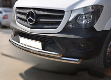 Защита переднего бампера двойная d76/60 мм для Mercedes-Benz Sprinter (NCV3) II Рестайлинг