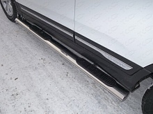 Пороги овальные с накладкой 120х60 мм для Chery Tiggo 5 I