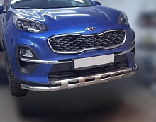 Защита переднего бампера двойная с перемычками d60/42 мм для Kia Sportage IV Рестайлинг