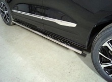 Пороги овальные с проступью 75х42 мм для Haval Jolion I Рестайлинг