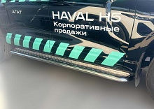 Пороги с накладным листом d53 мм для Haval H5 II