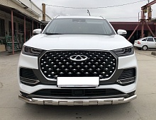 Защита переднего бампера двойная с перемычками d60/42 мм для Chery Tiggo 8 Pro Max