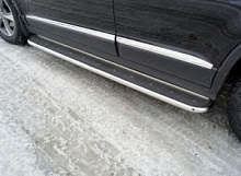 Пороги с площадкой (нерж. лист) 42,4 мм для Haval H6