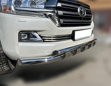 Защита переднего бампера с перемычками d76/60 мм для Toyota Land Cruiser 200 Series Рестайлинг 2