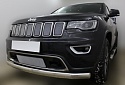 Комплект сеток chrome верх (Laredo, Limited, Overland) и низ с датчиком для Jeep Grand Cherokee IV (WK2) Рестайлинг 2