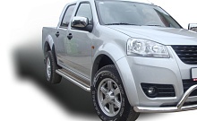 Пороги с накладным листом d53 мм для Great Wall Wingle II (Wingle 5)