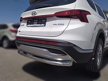 Защита заднего бампера d60 мм для Hyundai Santa Fe IV Рестайлинг