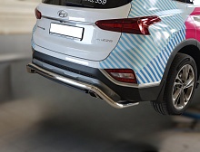 Защита заднего бампера скоба d60 мм для Hyundai Santa Fe IV