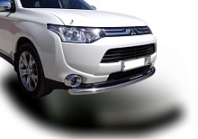 Защита переднего бампера d60 мм для Mitsubishi Outlander III Рестайлинг