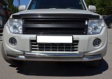 Защита переднего бампера двойная d76/60 мм для Mitsubishi Pajero IV Рестайлинг 1