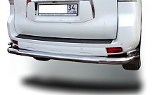 Защита заднего бампера угловая большая двойная d76/42 мм для Toyota Land Cruiser Prado 150 Series Рестайлинг 1