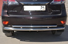Защита заднего бампера двойная d60/42 мм для Lexus RX III Рестайлинг