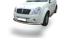 Защита переднего бампера d76 мм для SsangYong Rexton II