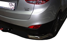 Защита заднего бампера угловая короткая d60 мм для Hyundai ix35 I