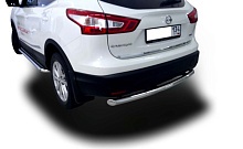 Защита заднего бампера d60 мм для Nissan Qashqai II