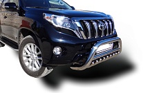 Защита переднего бампера скоба низкая+зубья d76/42/42 мм для Toyota Land Cruiser Prado 150 Series Рестайлинг 1