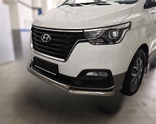 Защита переднего бампера двойная d60/42 мм для Hyundai Grand Starex I Рестайлинг 2