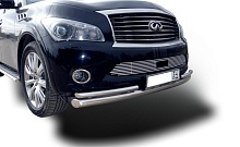 Защита переднего бампера двойная d76/42 мм для Infiniti QX56 II