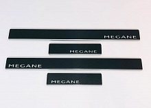 Накладки на пороги нержавеющая сталь под карбон 4шт. для Renault Megane III Рестайлинг 2