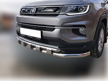 Защита переднего бампера двойная с перемычками d60/42 мм для Changan CS35PLUS I