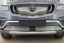 Комплект сеток chrome верх 3 части и низ 2 части с датчиком ACC для Geely Atlas Pro