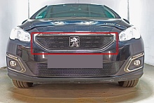 Защитная сетка радиатора верх для Peugeot 408 I Рестайлинг