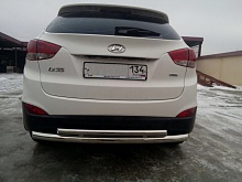 Защита заднего бампера двойная d60/42 мм для Hyundai ix35 I